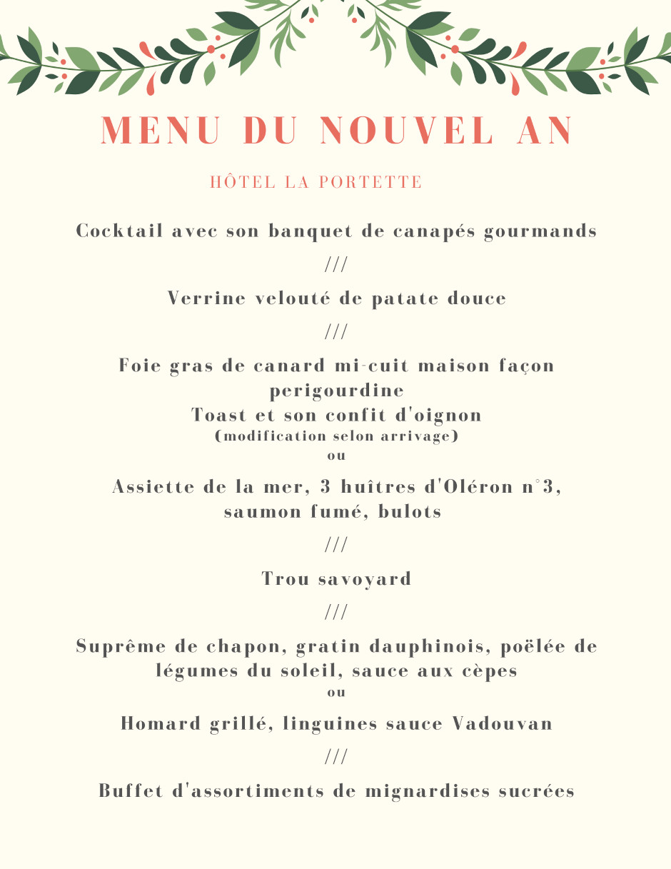 Menu du jour de l'an